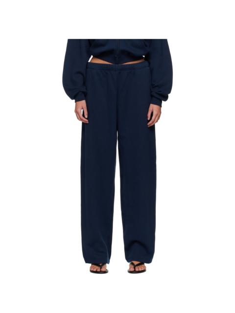 SKIMS Navy Cotton Fleece Classic Straight Leg Sweatpants