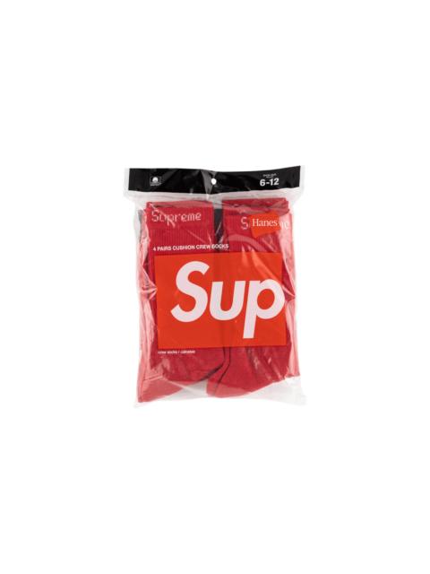 Supreme Hanes Crew Socks 4 Pack "Red" SU7543