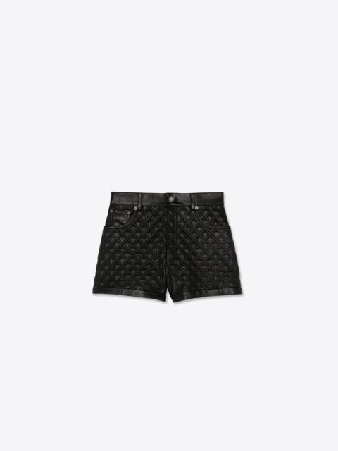 SAINT LAURENT quilted shorts in lambskin