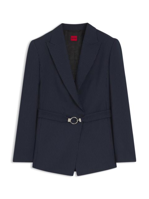 HUGO REGULAR-FIT BLAZER WITH BUCKLED BELT