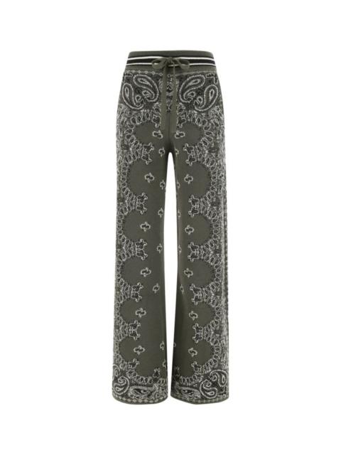 Embroidered cotton blend joggers