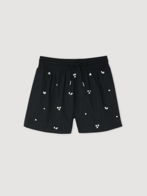 Sandro Hand-embroidered embellished shorts