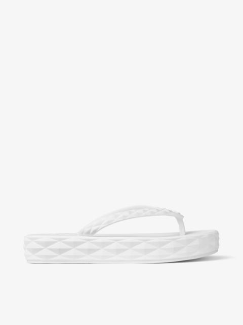 JIMMY CHOO Diamond Flip Flop Optical White Rubber Flats