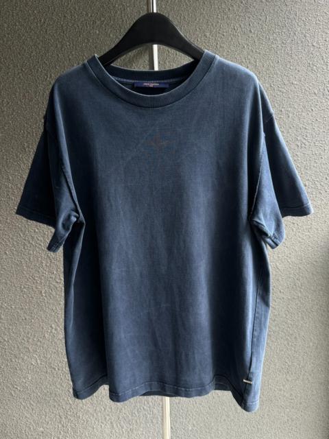 Louis Vuitton Louis Vuitton Navy Blue Washed Instruction Manual Print Short Sleeve Top
