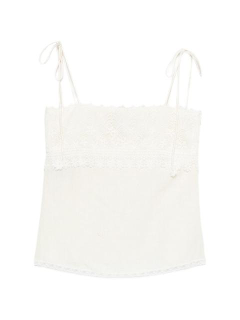 Valentino lace-detail tie-strap top