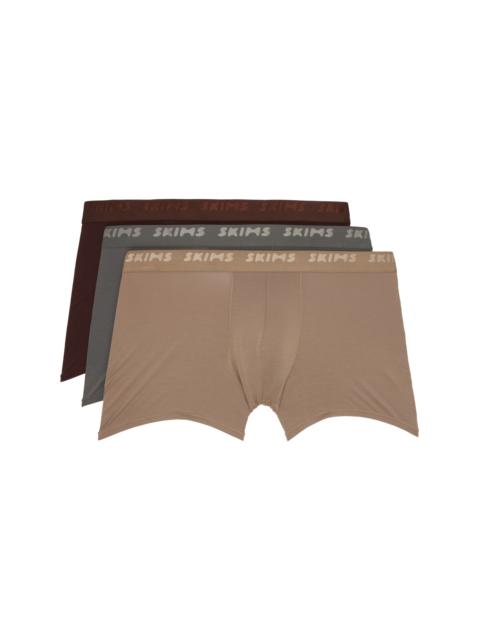 SKIMS Three-Pack Multicolor SKIMS Stretch 3" Boxer Briefs