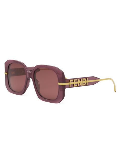 FENDI Women's Fendigraphy 55MM Geometric Sunglasses - Dark Rose Blush