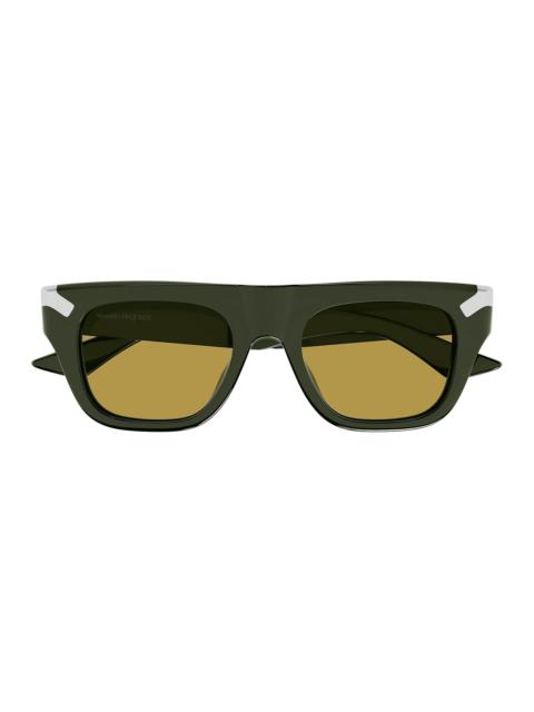 Alexander McQueen Men's Punk Rivet 51MM Square Sunglasses - Olive Yellow