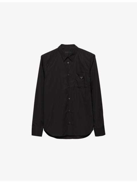Prada Triangle-Logo Long-Sleeve Cotton Shirt