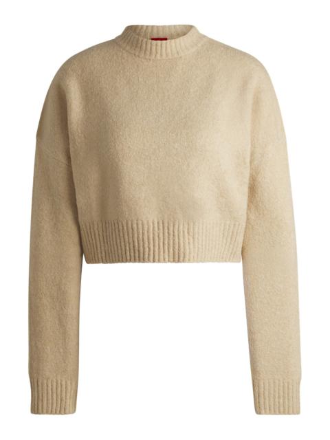 HUGO RELAXED-FIT SWEATER WITH STACKED LOGO