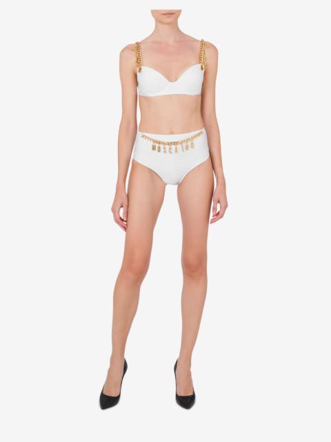Moschino LETTERING CHARM BIKINI TOP