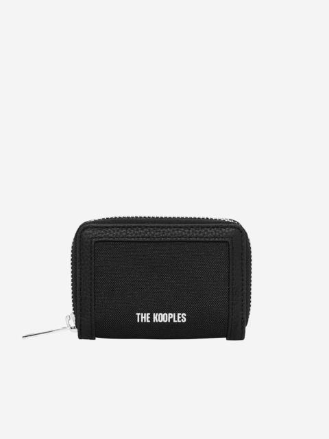 The Kooples BLACK CANVAS AND GRAINED LEATHER WALLET