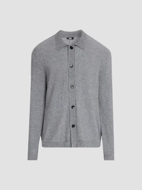 PAIGE Men's Spokane Merino Wool-Blend Cardigan - Cracked Pepper Combo