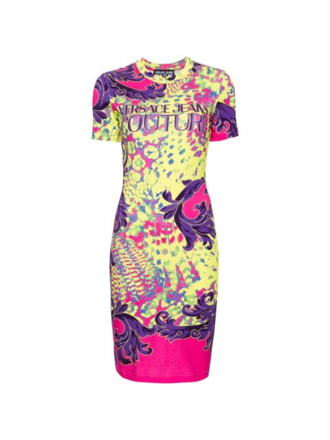 VERSACE JEANS COUTURE Animalier graphic-print midi dress