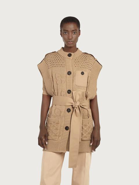 FERRAGAMO KNITTED COTTON WAISTCOAT