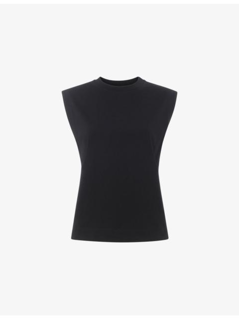 WHISTLES Edie Round-Neck Sleeveless Cotton Vest