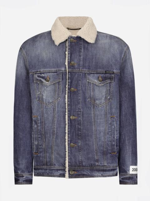 Dolce & Gabbana Denim and shearling jacket