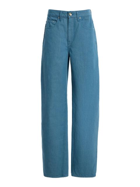 OSSOU Rider Rigid Mid-Rise Wide-Leg Jeans