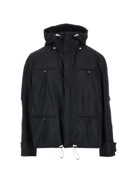 drawstring-hem hooded jacket