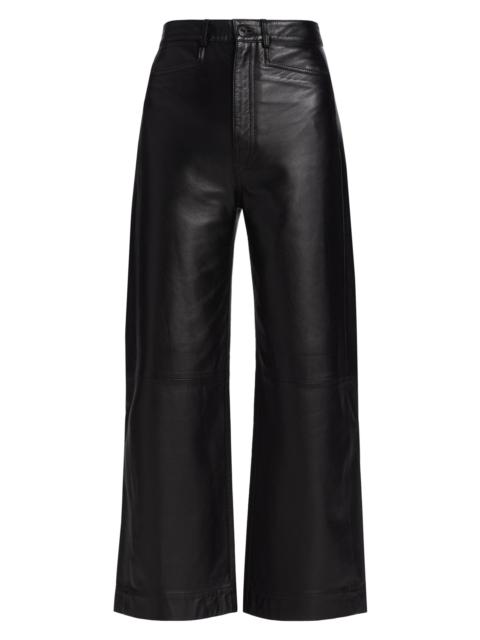 Proenza Schouler Women's Nappa Leather Wide-Leg Culottes - Black