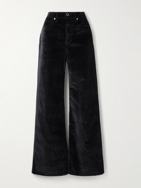 VERONICA BEARD Taylor Cotton-blend Velvet Wide-leg Pants