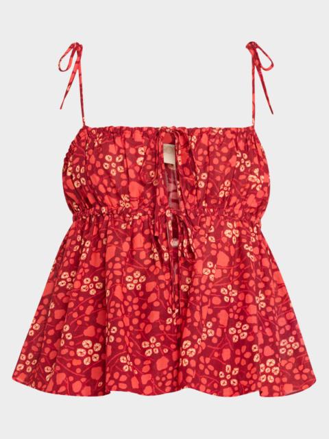 ULLA JOHNSON Tallulah Tie-Shoulder Top