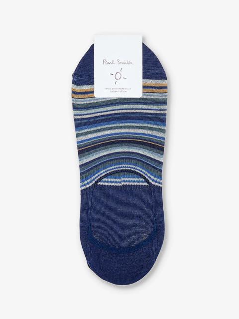 Signature stripe-pattern pack of three cotton-blend socks