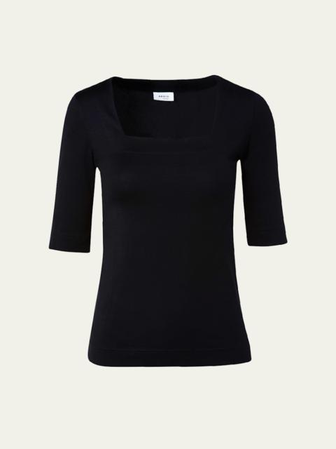 AKRIS Square-Neck Jersey Top