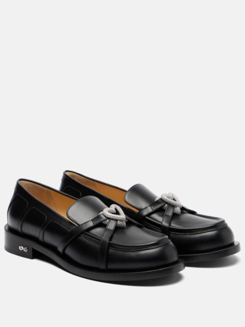MACH & MACH Double Heart leather loafers
