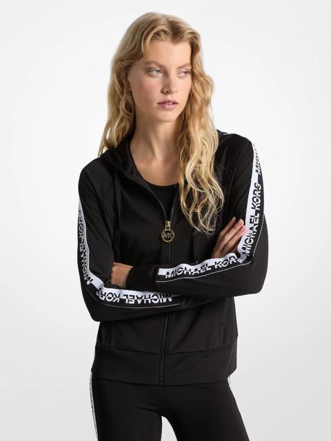 MICHAEL KORS Logo Tape Zip-Up Hoodie