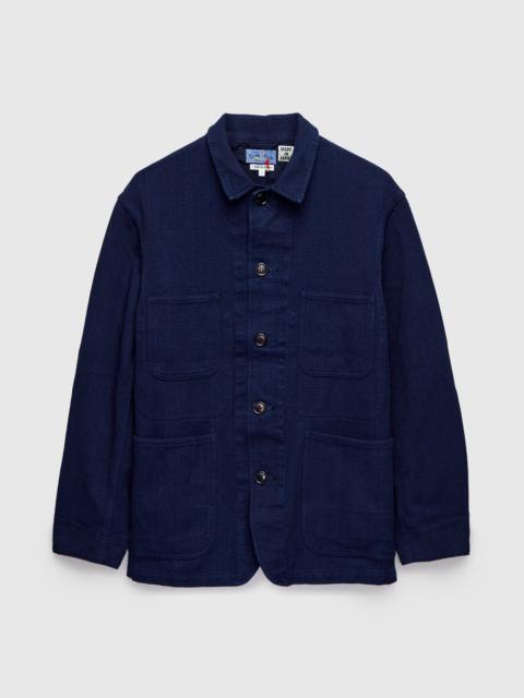 Blue Blue Japan Light Sashiko Coverall Jacket in Pure Indigo