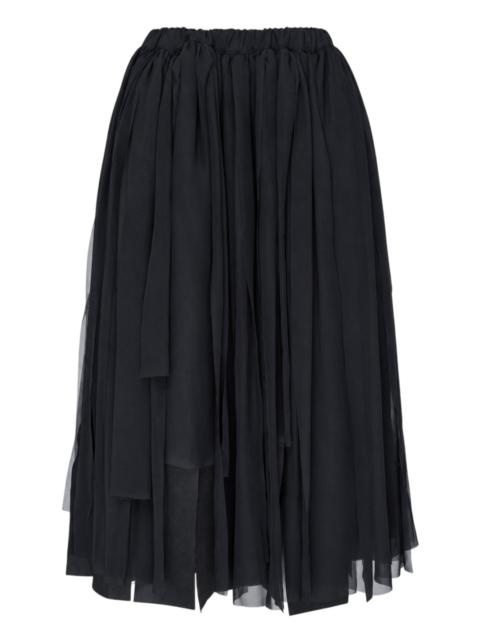 Comme Des Garçons Asymmetric Layered Pleated Skirt