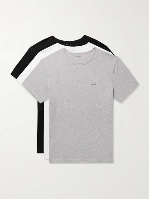 Three-Pack Slim-Fit Logo-Print Organic Cotton-Jersey T-Shirts
