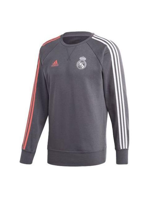 adidas REAL SWT TOP Real Madrid Soccer/Football Sports Pullover Gray FQ7908