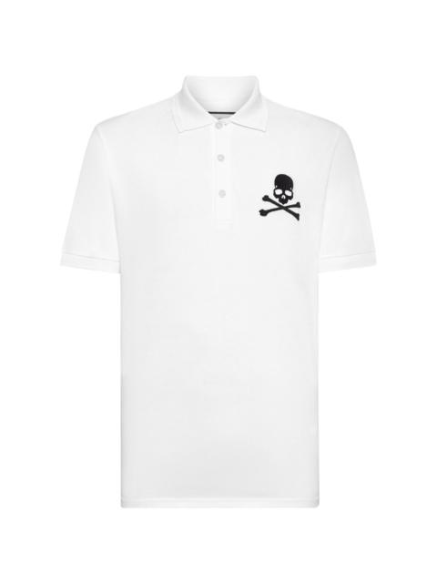 PHILIPP PLEIN Skull & Bones-print cotton polo shirt