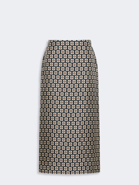 'S Max Mara GERANIO Printed silk twill skirt - ULTRAMARINE