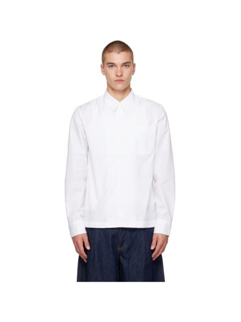 Dries Van Noten White Cotton Zip Shirt