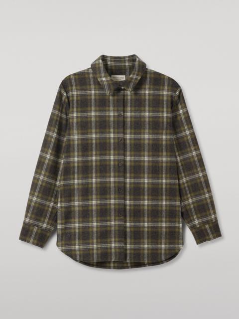 Johnstons of Elgin Clanlass Green Plaid Overshirt