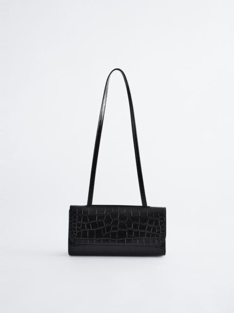 & Other Stories Croc-Effect Leather Shoulder Bag