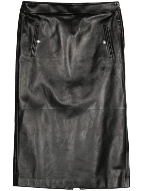 Alexander McQueen low-rise leather skirt