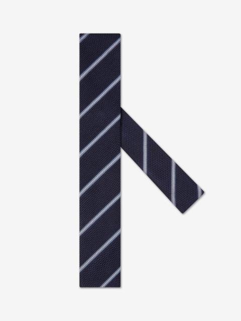 CORNELIANI Regimental blue brushed silk tie