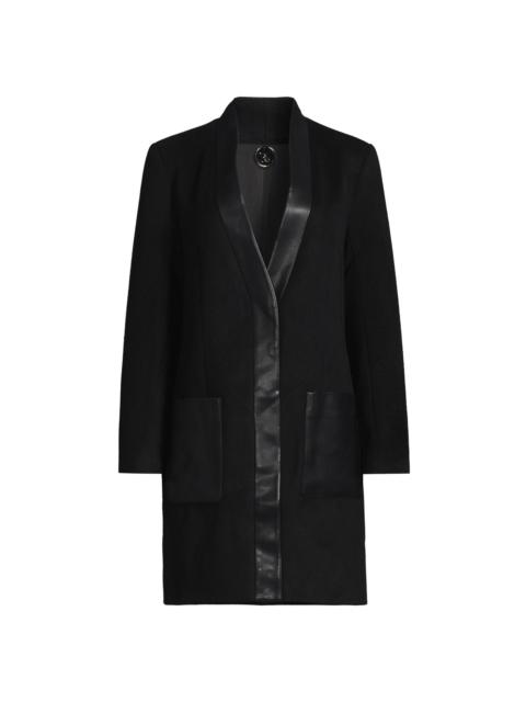 KOBI HALPERIN Women's Brigitta Wool Faux Leather-Trim Coat - Black