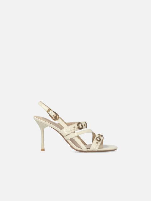 PINKO HIGH SLINGBACK SANDALS WITH STRAPS AND STUDS