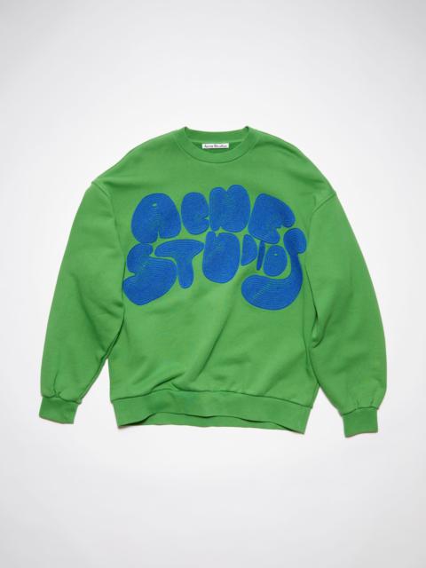 Acne Studios Crew neck bubble logo sweater - Electric Green