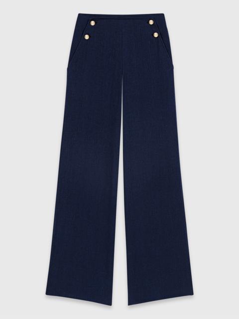 maje Linen-blend sailor trousers