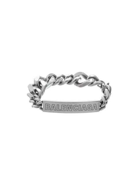 BALENCIAGA Plate Twist Bracelet in Antique Silver