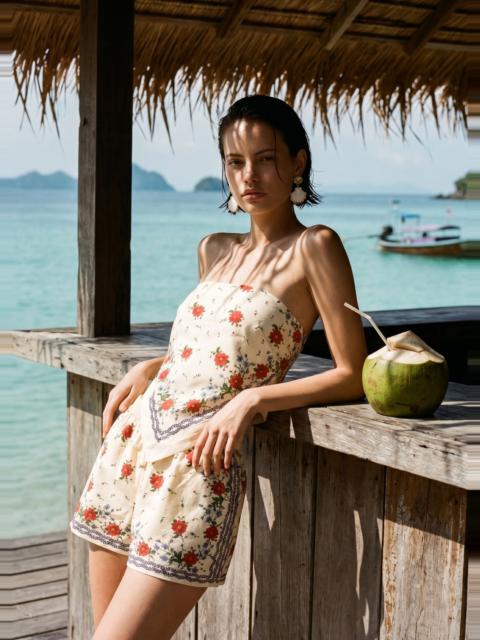 CAMI NYC JULI STRAPLESS CAMISOLE HEIRLOOM BANDANA
