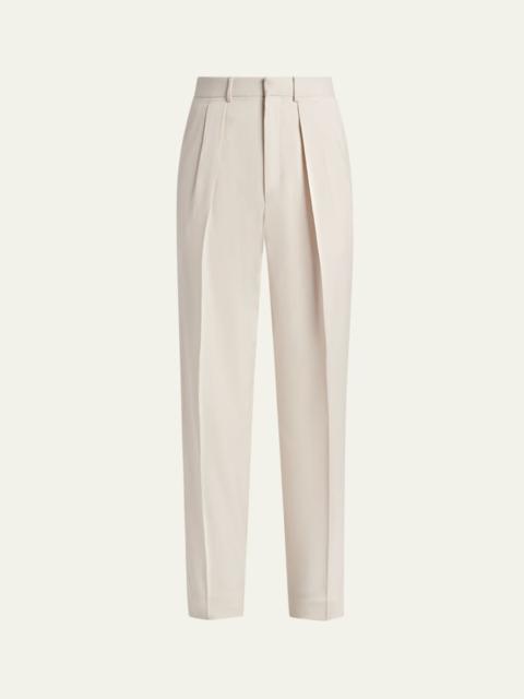 TOM FORD Men's Wool Relaxed-Fit Pleated Pants