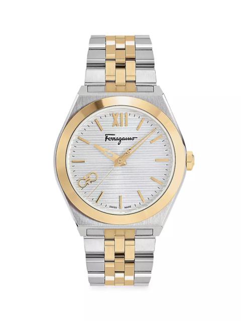 FERRAGAMO Vega New Yellow Gold & Stainless Steel Bracelet Watch
