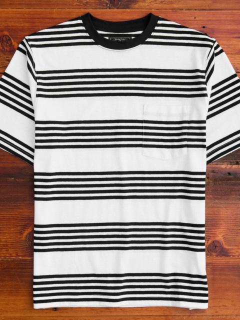 BEAMS PLUS Nep Stripe Pocket T-Shirt in White